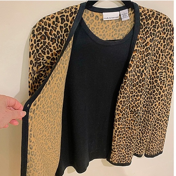 Croft & Barrow Cardigan layered 2-piece Leopard print cardigan Size L - Picture 6 of 9